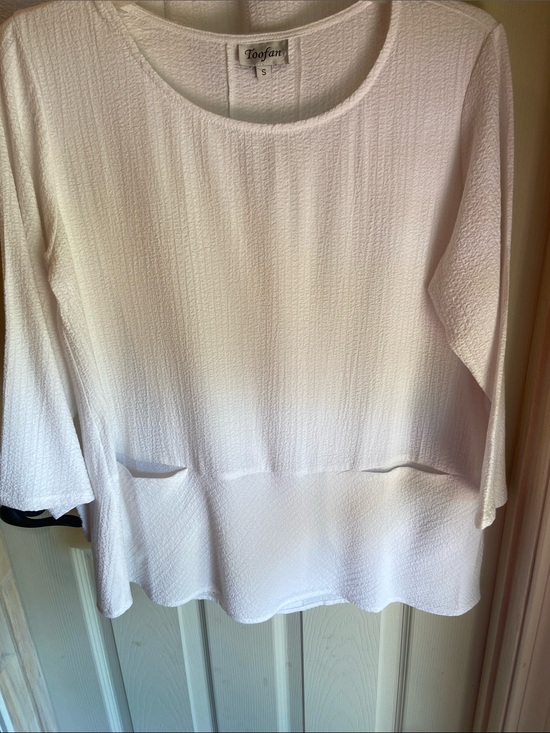 Toofan Tops - Toofan White Textured Peplum Tunic Top and pants
